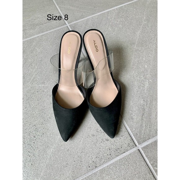 Aldo Suede Pointed Toe Backless Pump Size 8 - Picture 1 of 4